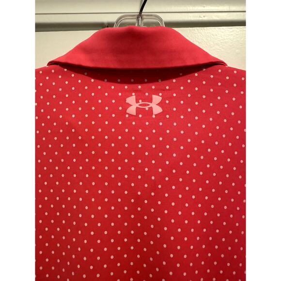 Women's Under Armour Golf Performance Polo Pink size Medium Loose fit - Picture 9 of 13